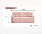 Modern Pink 4 Seater Recliner Sofa – Luxury Velvet Living Room Seating - Image 3