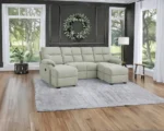 Cream Upholstered Corner Recliner Sofa – Luxury Home Furniture - Image 2