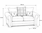 Two seater sofa Marine Blue - Verona 2 Seater Sofa - Image 6