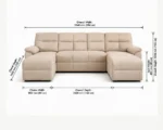 Cream Upholstered Corner Recliner Sofa – Luxury Home Furniture - Image 4