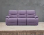 Lilac Fabric Recliner Sofa – Modern 3 Seater Living Room Sofa
