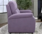 Lilac Fabric Recliner Sofa – Modern 3 Seater Living Room Sofa - Image 3