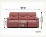 Red Fabric Recliner Sofa – Modern 3 Seater Living Room Sofa - Image 4