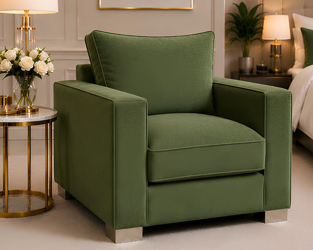 Sloane Sofa – Everly Moss Accent Chair Sloane Fabric 1 Seat Sofa - Sloane Sofa – Premium Soft Soft - Image 1