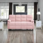 Modern Pink 4 Seater Recliner Sofa – Luxury Velvet Living Room Seating