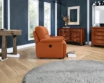 Modern Orange 3 Seater Fabric Sofa – Comfortable Living Room Couch - Image 3
