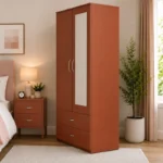 Double Door Wardrobe with Two Storage Drawers