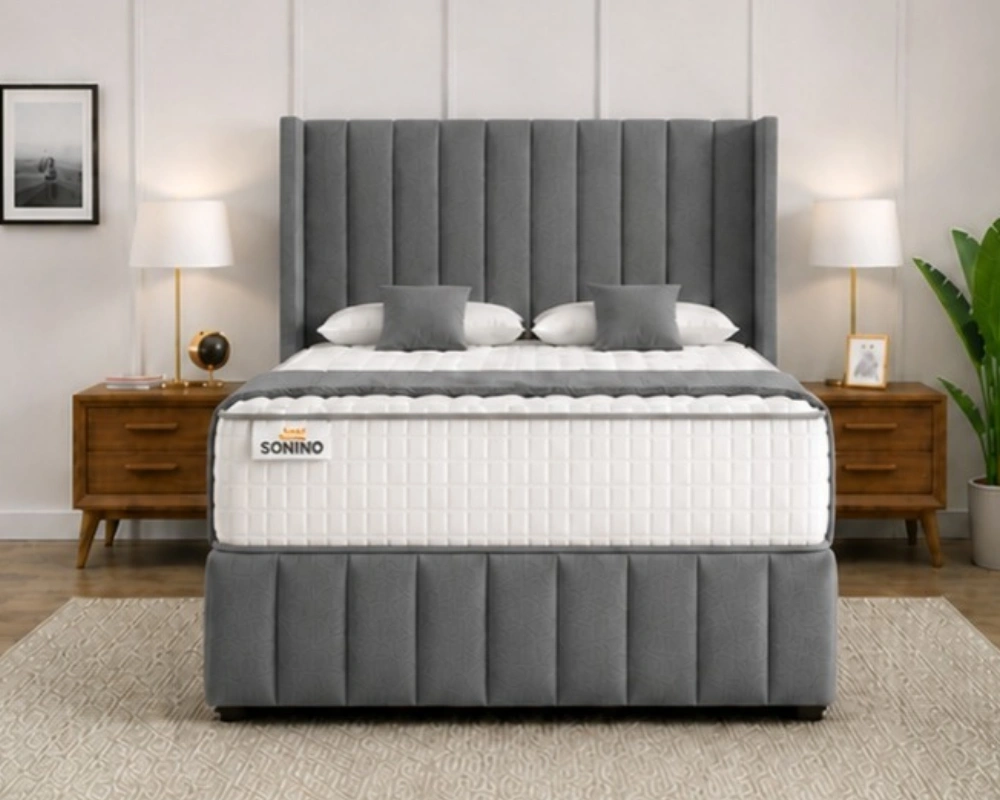 14 Luxury Comfort Bed – Modern Divan Bed Double Divan Bed Frame with Drawer - Stylish Double Bed with Mattress - Image 1