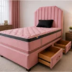 Upholstered King Size Divan Bed with  Mattress