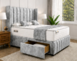 Contemporary King Size Divan Bed Frame – Luxury King Size Bed with Storage and Comfortable Mattress