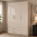 Modern 3 Door Wardrobe with 2 Spacious Drawers - Contemporary Bedroom Storage Cabinet