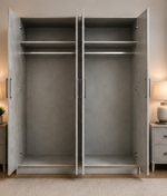 Durable 4 Door Wardrobe – Stylish Wooden Wardrobe - Spacious 4 Door Wardrobe – Luxury Family Storage Solution - Image 4