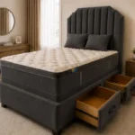 Double Divan Bed Base with  mattress and Smart Storage