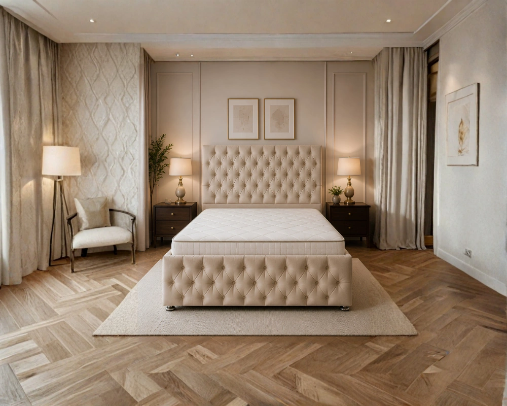 50 Elegant Signature Bed – Luxury Divan Bed Premium Double Divan Bed with Mattress - Contemporary Double Divan Bed Frame - Image 1