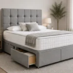 Contemporary Double Divan Bed Frame With Mattress