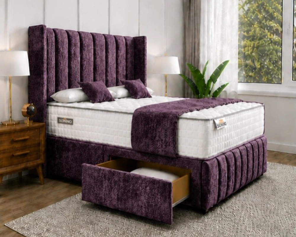 61 Modern Royal Bed – Premium Divan Bed Luxury Double Divan Bed - Divan Bed with Storage And Mattress - Image 1