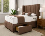 Modern Double Bed with 2 Storage Drawers - Double Size Divan Bed With Mattress - Image 3