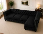 Chesterfield L-Shaped 5 Seater Sofa - Five Seater Sofa - Image 3