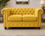 Velvet 2 Seater Sofa - Modern 2 Seater Sofa - Chesterfield High Back 2 Seater Sofa