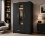 Modern 3 Door Wardrobe with Mirror And 2 Drawers - Image 2