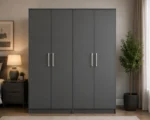 High Quality 4 Door Wardrobe – Strong & Stylish Build - Wooden 4 Door Wardrobe – Classic & Elegant Finish