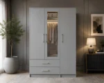 Modern Bedroom Closet with Drawers and Mirror - Elegant Home Wardrobe - Image 2