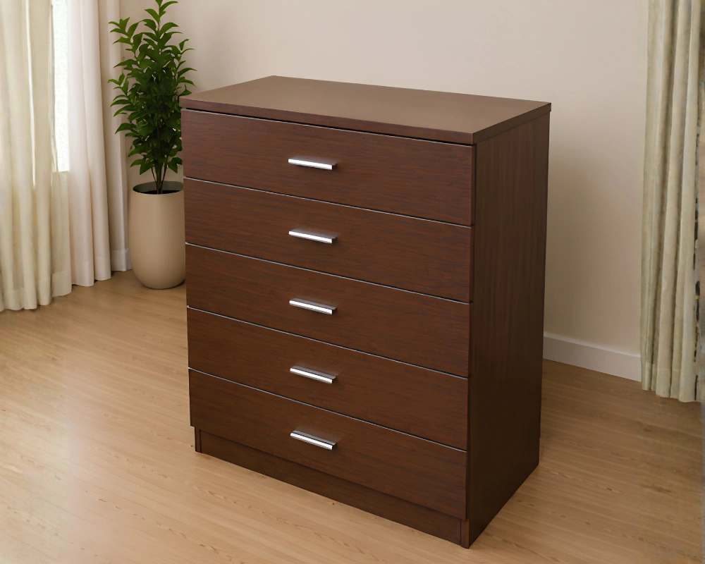 Grand Wooden Storage (2) Chest of 5 Drawers – Modern Wooden Drawers - Image 1