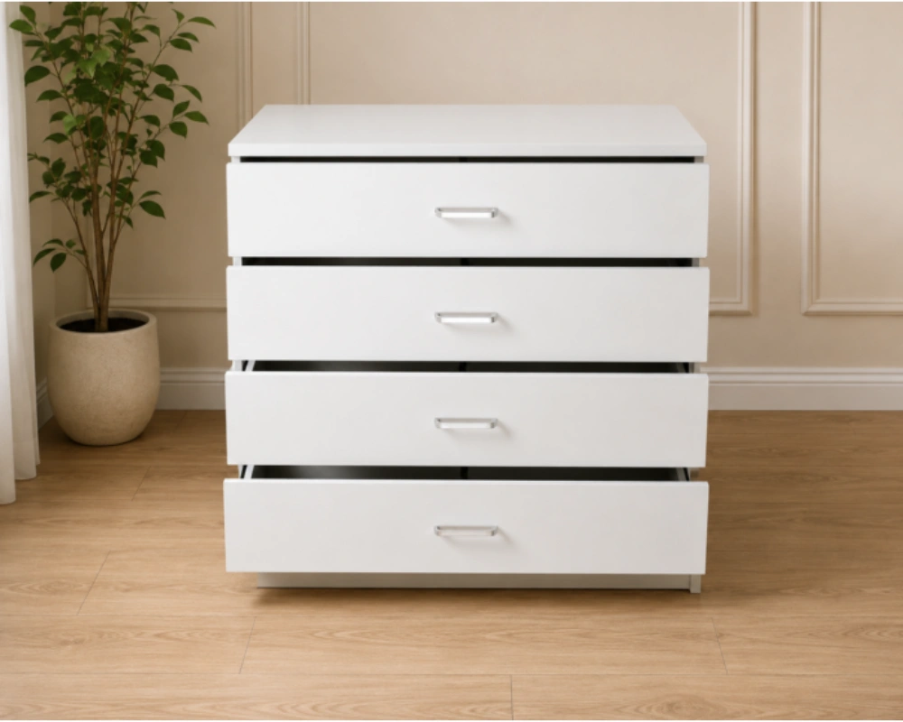Grande Haven Storage Chest Modern Wooden Drawers - Premium Storage Cabinet - Chest Of 4 Drawers - Image 1