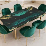 Modern Dining Table with 6 Comfortable Chairs - Elegant 6 Seater Dining Set Perfect for Family Dining