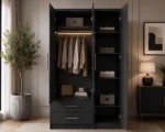 Modern 3 Door Wardrobe with Mirror And 2 Drawers - Image 3