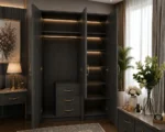 Luxury 3 Door Bedroom Wardrobe with Storage Drawers - Modern Design - Image 3