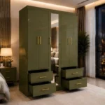 Modern 5 Door Wardrobe with Mirror & 4 Drawers Premium Design