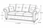 White 3 Seater Sofa - Ashwin Stylish 3 Seater Sofa - Image 5