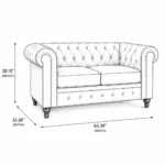 Living Room 2Seater Sofa - Chesterfield Premium 2 Seater Sofa - Image 5