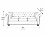 Chesterfield Modern 3 Seater Red Sofa - Image 6