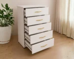 Chest of 5 Drawers With Side Table - Chest of 5 Drawers -  Elegant Wooden Side Table - Premium Storage Cabinet - Image 2