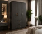 Luxury 3 Door Bedroom Wardrobe with Storage Drawers - Modern Design - Image 2