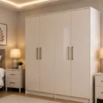 Premium Storage 4 Door Wardrobe – Modern Bedroom 4 Door Wardrobe – Elegant Storage Choice