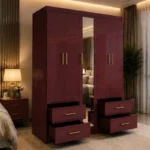 5 Door Mirrored Wardrobe with 4 Drawers | Modern Bedroom Clothes Storage