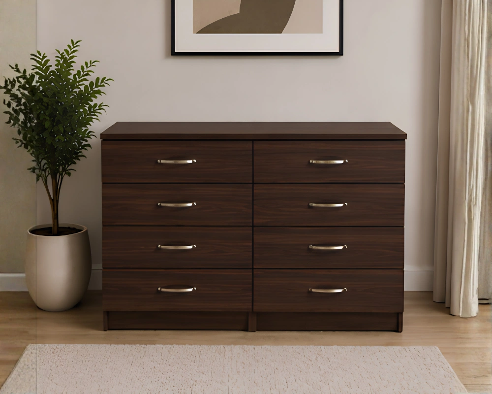 Stylish Furniture Organizer Chest of Drawers 4+4 – Stylish 4/4 Chest of Drawers – Contemporary Large Chest - Luxury Wooden Drawer Cabinet - Image 1