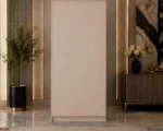 Modern Cream 2 Door Mirrored Wardrobe with 3 Drawers - Bedroom Storage Cabinet - Image 3