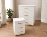 Chest of 5 Drawers With Side Table - Chest of 5 Drawers -  Elegant Wooden Side Table - Premium Storage Cabinet - Image 6
