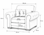 Verona 1 Seater Sofa - One Seater Sofa - Modern Single Seater Sofa - Image 6