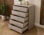 Chest of 5 Drawers - Premium Wooden Storage Drawers - Elegant bedroom furniture - Image 2