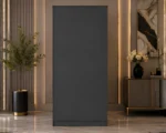 Modern Grey 2 Door Wardrobe with Shelves & 3 Drawers - Bedroom Storage Cabinet - Image 3