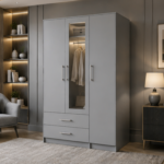 Modern Bedroom Closet with Drawers and Mirror - Elegant Home Wardrobe