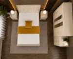Modern Double Bed Furniture Collection - Six Door Wardrobe With Four Drawer - Chest of Five Drawers With Two Bed Side Table - Image 3