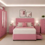 Premium Storage Furniture Collection - Double Bed - Four Door Wardrobe With Dual Mirrors - Five Drawer Chest