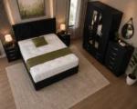 Complete Double Bedroom Suite – 4 Door Wardrobe with Three Half Mirrors, Four Bottom Drawers, Chest of Five Drawers & Bed Side Tables - Image 5
