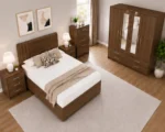 Complete Home Bedroom Suite - 4 Door Wardrobe With Dual Mirrors And Four Bottom Drawers - Chest of Five Drawers - Image 3